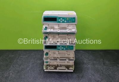 6 x B Braun Infusomat Space Pumps (All Power Up with Stock Power Stock Power Not Included 1 x with Damage to Screen / Casing - See Photo) *SN 89169 / 89419 / 14520 / 14551 / 20363*