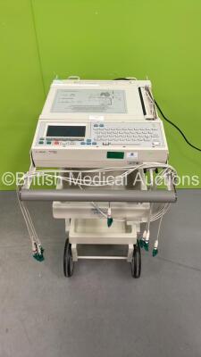 Agilent PageWriter 300pi ECG Machine on Stand with 10 Lead ECG Leads (Powers Up with Faulty Display) *S/N CND4749359*