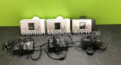 Job Lot Including 2 x ResMed AirCurve 10 Vauto CPAP Units with 2 x Power Supplies (Both Power Up, 1 x Missing Side Door - See Photos) and 1 x ResMed Lumis 100 VPAP ST Unit with 1 x Power Supply (Powers Up) *22622 / 23803 / NA*