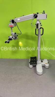 Zeiss OPMI MD T* FDual Operated Surgical Microscope with Zeiss f170 Binoculars, 2 x 10x Eyepieces, 2 x 12,5x Eyepieces, Training Arm and Footswitch in S5 Stand (Powers Up with Good Bulb) *S/N 017007*