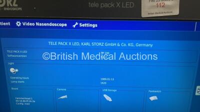 Karl Storz Endoskope TP 100 tele pack X LED Endoscopic Imaging System Software Version - 5.2.2 (Powers Up) - 3