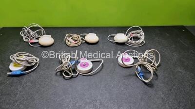 Job Lot Including 3 x Philips M2736A Fetal Transducers (1 x with Crack in Casing - See Photo and 2 x MS3-109301 (B) Transducer / Probe and 2 x MS3-109301 (c) Transducer / Probe