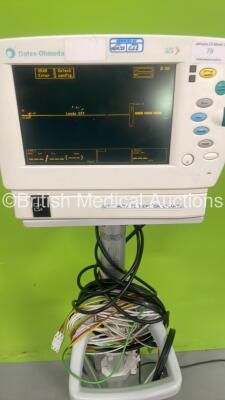 Datex-Ohmeda S/5 Patient Monitor on Stand with P1, P2, NIBP, SPO2 and ECG/Resp Options and Selection of Leads (Powers Up) *S/N 5045507* - 2