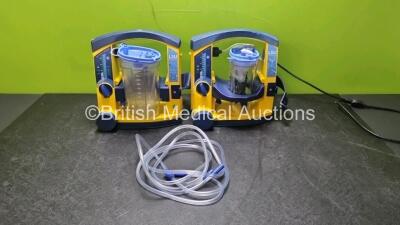 2 x Laerdal LSU Suction Units (Both Power up 1 x with Damage to Casing - See Photo) with 2 x Suction Cups and 2 x Hoses