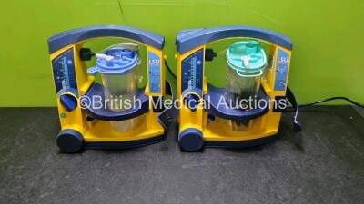 2 x Laerdal LSU Suction Units with 2 x Suction Cups (Both Power Up and have Damage to Casing - See Photos)