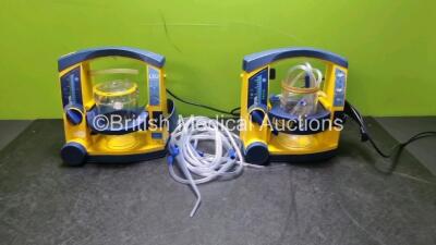 2 x Laerdal LSU Suction Units (1 x No Power) with 2 x Suction Cups 1 x with Missing Lid and 2 x Hoses