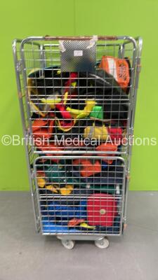 Cage of Ambulance Bags and Rapid Vac Skid Mats (Cage Not Included)