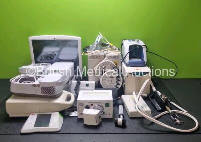 Mixed Lot Including 1 X GE D19KT Display / Monitor, 1 x Airvo 2 Humidifier, 1 x Oneac Power Control Unit, 1 x Rocket Medical Craft Suction Unit, 2 x Accoson BP Gyages and 1 x Cuff, 2 x Tripp-Lite Power Supplies, 5 x Philips Responics Innospire Deluxe Nebu