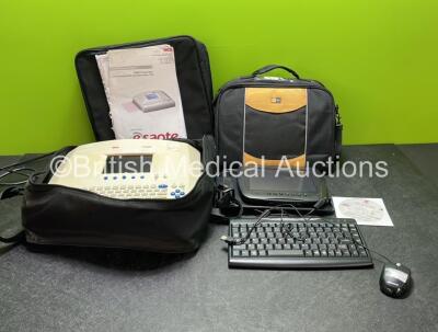 Mixed Lot Including 1 x Seca CT8000P ECG and Spirometry Unit in Carry Bag (Powers Up, will Not Hold Charge) 1 x Acapela Computer Unit with Keyboard and AC Power Supply (Powers Up with Blank Screen)