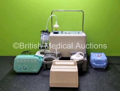 Job Lot Including 1 x Eschmann Matburn VP12-S High Vacuum Suction Unit with Cup (Powers Up) 3 x Devilbiss Homecare Suction Unit (Untested Due to No Power Supply) 1 x Ameda Egnell Elite Breast Pumps (Powers Up) and 1 x Medix Actineb Nebulizer (Powers Up) 