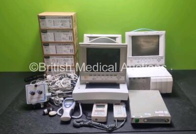 Mixed Lot Including 1 x Olympus OTC-SC Digital Signal Processor, 2 x Respironics Whisperflow Generators, 1 x Respironics Criterion OxiChecks, 2 x Hewlett Packard Omnicare Patient Monitors, 1 x Philips Neonatal V24E Patient Monitor, 1 x ZEISS Monitor, 1 x 