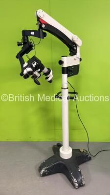 Leica M400-E Dual Operated Surgical Microscope with 2 x Binoculars, f=350mm Lens, 2 x 10x/21 Eyepieces and 2 x 12,5x Eyepieces on Leica Stand (Powers Up with No Light) *S/N 90914010