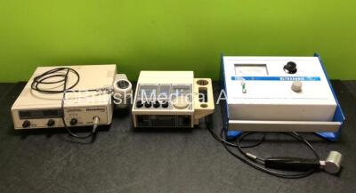 Mixed Lot Including 1 x EMS Model 69 Suction Unit, 1 x Shrewsbury Medical SM3372 Dual Frequency Ultrasound Therapy Unit with 1 x Probe and 1 x Medtron Ultrasonic Therapy Unit With 1 x Probe (All Power Up)