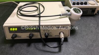 Mixed Lot Including 1 x EMS Model 69 Suction Unit, 1 x Shrewsbury Medical SM3372 Dual Frequency Ultrasound Therapy Unit with 1 x Probe and 1 x Medtron Ultrasonic Therapy Unit With 1 x Probe (All Power Up) - 2