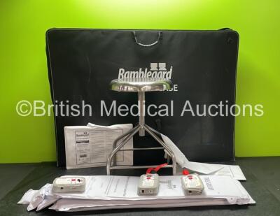 Mixed Lot Including 1 x Stool, 1 x Ramblegard Storage Case, 3 x Ramblegard Companion Monitors, 3 x Ramblegard Seatgard Wireless Pads and 3 x Ramblegard Wireless Under Mattress Sensor Pads