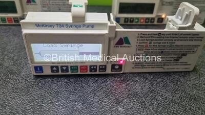 5 x CME Medical T34 Ambulatory Syringe Pumps (All Power Up when Tested with Stock Batteries-Batteries Not Included) *SN S27670 / S27354 / S27708 / S00404607 / S27665* - 2