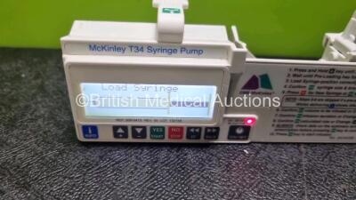 5 x CME Medical T34 Ambulatory Syringe Pumps (All Power Up when Tested with Stock Batteries-Batteries Not Included) *SN S27670 / S27354 / S27708 / S00404607 / S27665* - 6