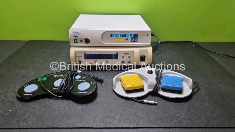 Job Lot Including 1 x Smith & Nephew Dyonics Power Ref 7205841 Control Unit with Footswitch (Unable to Power Test Due to Broken Power Switch) and 1 x Mitek VAPR3 Electrosurgical Unit with 1 x Footswitch (Powers Up)