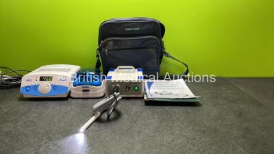 Mixed Lot Including 1 x Ecolite Sapimed Light Generator with 1 x Fibre Light Lead and 1 x AC Power Supply in Carry Bag, 1 x Grant QBD1 LED Block Heater and 1 x Star Lab Mini Centrifuge (All Power Up) *SN J12013002,204H0001005, A1310000064*