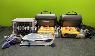 Mixed Lot Including 2 x Laerdal Unit 4 Compact Suction Units with 2 x AC Power Supplies in 2 x Carry Cases (Both Power Up) 2 x Nellcor N-560 Pulse Oximeters with 2 x SpO2 Finger Connectors and 1 x SpO2 Finger Sensor (Both Power Up) *SN 011106110534, 01810