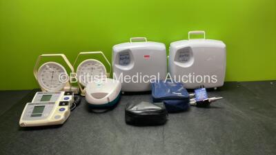 Mixed Lot Including 2 x Mangar Airflo Plus Compressors,2 x Omron 705IT Digital BP Meters, 2 x Accoson Meters, 1 x Airmed 1000 Nebuliser and 1 x Ventura Valve