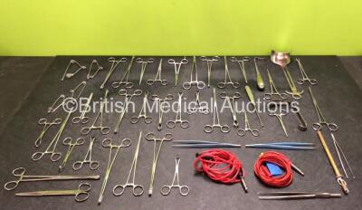 Job Lot of Various Surgical Instruments Including 2 x Diathermy / Electrosurgical Forceps with Cables