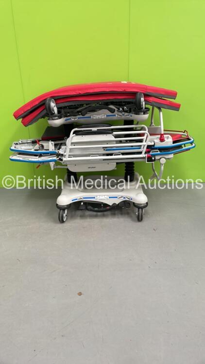 2 x Stryker Hydraulic Patient Trolleys with 2 x Mattresses (Hydraulics Tested Working)