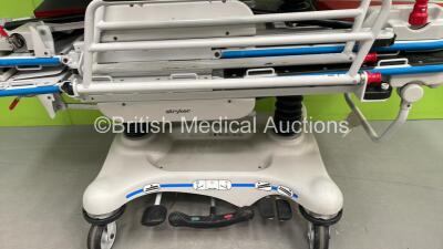 2 x Stryker Hydraulic Patient Trolleys with 2 x Mattresses (Hydraulics Tested Working) - 2