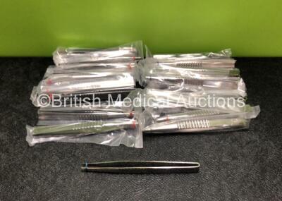 24 x T-Over End 5 inch Dressing Forceps (2 x Boxes of 12 - New In Box)