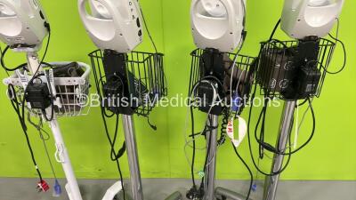 4 x Welch Allyn SPOT Vital SIgns Monitors on Stands with Selection of Cables (All Power Up) *S/N 200802848 / 201312573 / 200800903 / 201114901* - 6