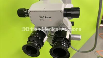 Zeiss OPMI MD T* Surgical Microscope with Zeiss f170 T* Binoculars, 2 x 12,5x/18B T* Eyepieces and Footswitch on - 2