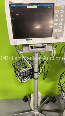 5 x Drager Infinity Delta XL Patient Monitors on Stands with 6 x Power Supplies and Selection of Leads (All Power Up) - 6