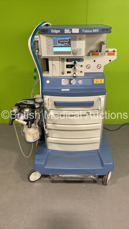 Drager Fabius MRI Anaesthesia Machine Software Version 3.32a Total Hours Run 236 - Total Vent Hours Run 15 with Bellows, Absorber and Hoses (Powers Up) *S/N ASCK0802*