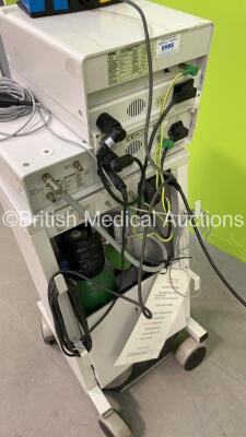 ERBE ICC 200 Electrosurgical / Diathermy Unit with ERBE APC 300 Argon Coagulator Unit Version 2.20 on Stand and Footswitch (Powers Up) - 3