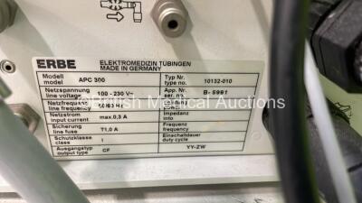 ERBE ICC 200 Electrosurgical / Diathermy Unit with ERBE APC 300 Argon Coagulator Unit Version 2.20 on Stand and Footswitch (Powers Up) - 5