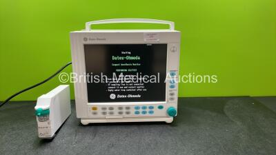 GE Datex Ohmeda Compact Anesthesia Monitor with 1 xs GE E-sCAiO Gas Module (Powers Up) *SN SGV15078165HA, 6377403*