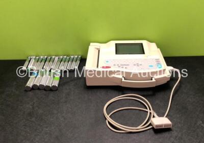 Mixed Lot Including 1 x GE MAC 1200 ST ECG Machine with ECG Trunk Cable (Powers Up, Damage to Trunk Cable - See Photos) and Various Timesco Optima Laryngoscope Handles