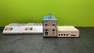 Mixed Lot Including 2 x Baxter Fibrinotherm Block Heaters (Both Power Up) 1 x Millar MDV-20 Velocimeter (Powers Up) 1 x GN Otometrics PA-800 Preamplifier (Untested Due to Missing Power Supply)