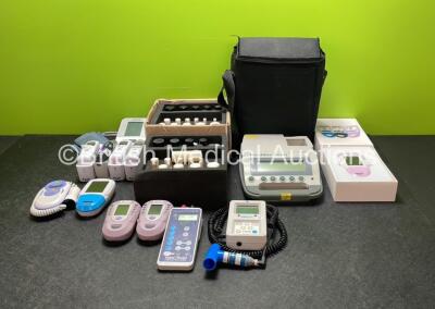 Mixed Lot Including 2 x Graseby Test Kits, 4 x Thermometers with Base Units, 1 x Czon BP Meter, 2 x piCO Smokerlyzers, 1 x Fisher & Paykel Innervator 272 Stimulator, 1 x Maxo2 Meter, 1 x Verathon Bladder Scanner