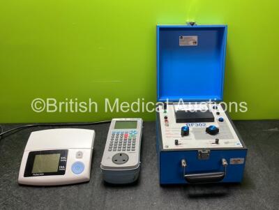 Mixed Lot Including 1 x Rigel 288 Electrical Safety Analyzer (Powers Up will Not Hold Charge) 1 x Truly Blood Pressure Monitor (Untested Due to Missing Batteries) 1 x Bio Tek RF302 Electrosurgery Analyzer *SN 19G0656, 132587*