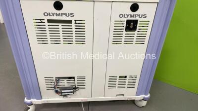 Olympus Double Strack Trolley with Eschmann Smoke Evacuation Unit (Powers Up) - 4