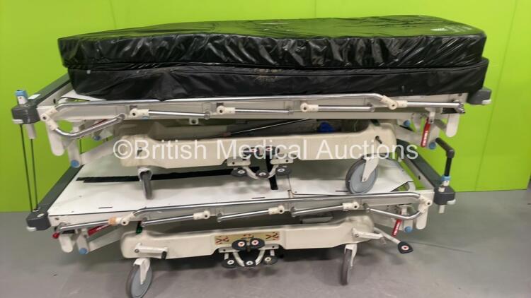 4 x Huntleigh LIfeguard Patient Trolleys with Mattresses (Damaged - See Pictures)