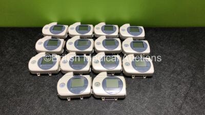 14 x Konica Minolta Pulsox-300i Wrist Oximeters (All Untested Due to Missing Batteries, 3 x Damage to Casing - See Photos)