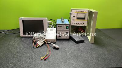 Mixed Lot Including 1 x Spacelabs Medical Model 90367 Patient Monitor Including ECG, SpO2, NIBP, T1-2 and Printer Options with 1 x AC Power Supply, 1 x 3 Lead ECG Lead and 1 x SpO2 Finger Sensor (No Power) 1 x Mira MD1000 Ophthalmic Micro Diathermy Unit w