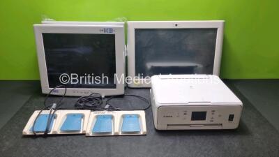 Job Lot Including 3 x LCD Displays, 2 x Pentax OS-A61 Foot Switches and 1 x Canon TS6051 Printer