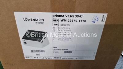 2 x Lowenstein Medical Prisma VENT30-C Ventilators Ref WM 29370-1110 with 2 x WM 23962 Breathing Tubes (Both Power Up Unused in Box) *Stock Photo* - 5