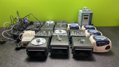 Job Lot Including 12 x Respironics System One Humidifiers, 1 x ResMed Escape S9 CPAP Unit with 1 x Power Supply, 4 x ResMed S8 Escape II CPAP Units, 2 x Philips Respironics Nebulisers and Large Quantity of Various CPAP Power Supplies