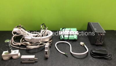 Job Lot Including 1 x Nemic-Lambda Power Supply, 1 x Siemens 5SX21 Unit, 1 x Power Supply, 1 x A.D. Ireson Designs Mains Adapter, 1 x Castor, 1 x Philips Video Signal Converter and 1 x Cable Harness