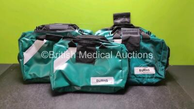 9 x Green Burns Ambulance Bags