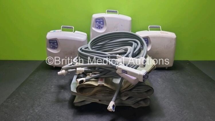 Job Lot Including 3 x Mangar Airflo Compressors, 3 x Mangar ELK Emergency Lifting Cushions, 3 x Controllers, 5 x Stretcher Bars, 1 x Ferno Pedi - Pac Pediatric Immobilization System and 4 x Battery Packs